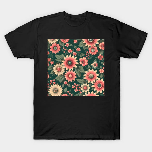 Pink Flowers T-Shirt by Jenni Arts